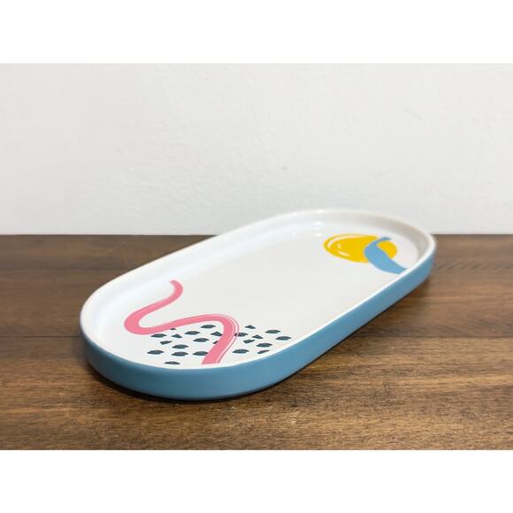 Grove Co Stoneware Oval Dish Snack Trinket Catch All Tray Hope In Bloom Design - Picture 6 of 6